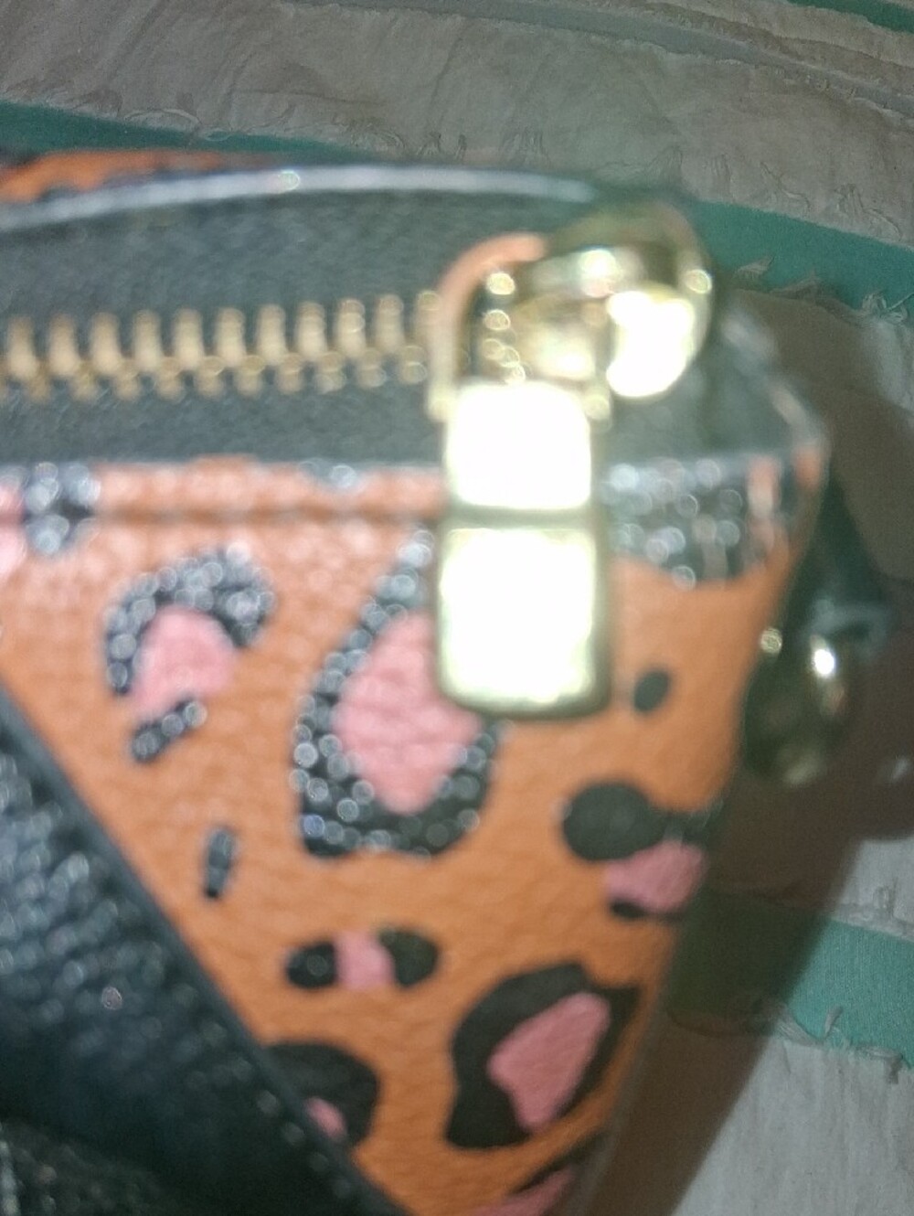 Black Embossed Monogram Purse with Leopard Side Panels, **No Bundle, Firm Price* - Picture 6 of 16